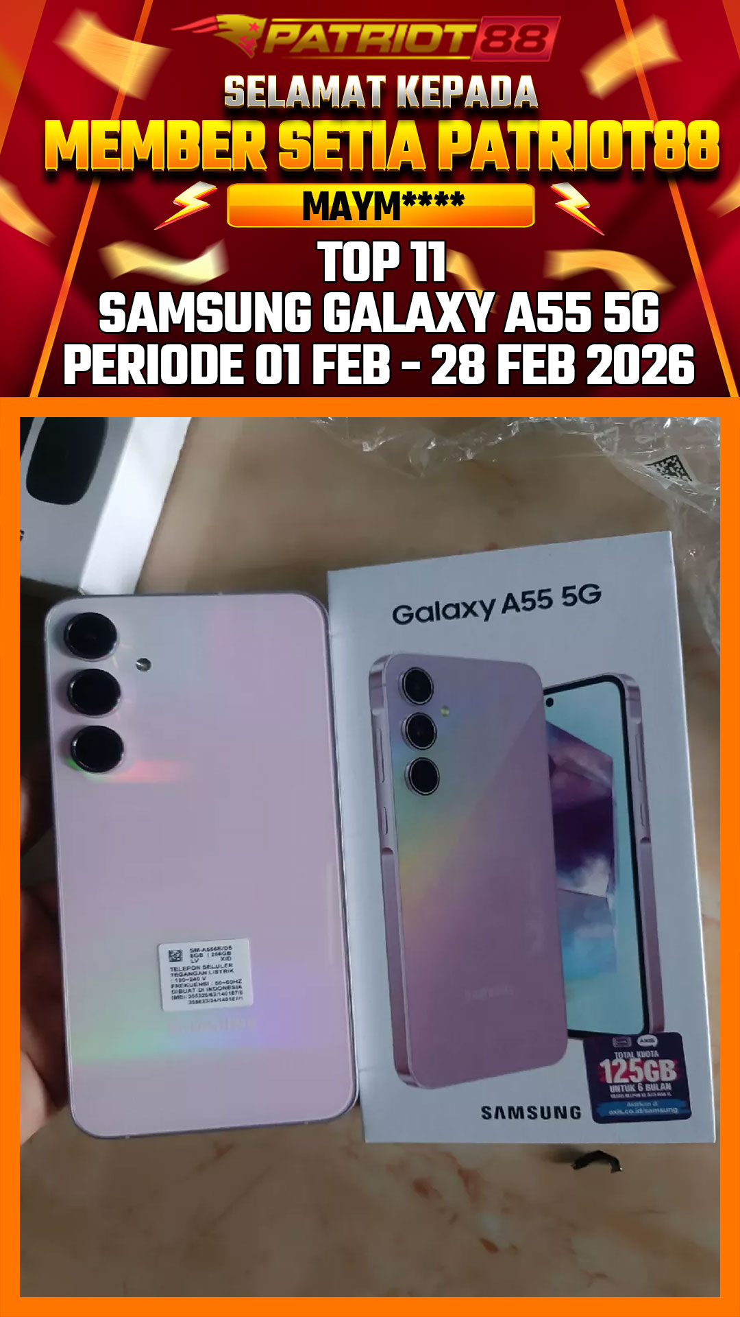 Bukti SAMSUNG GALAXY A55 5G
