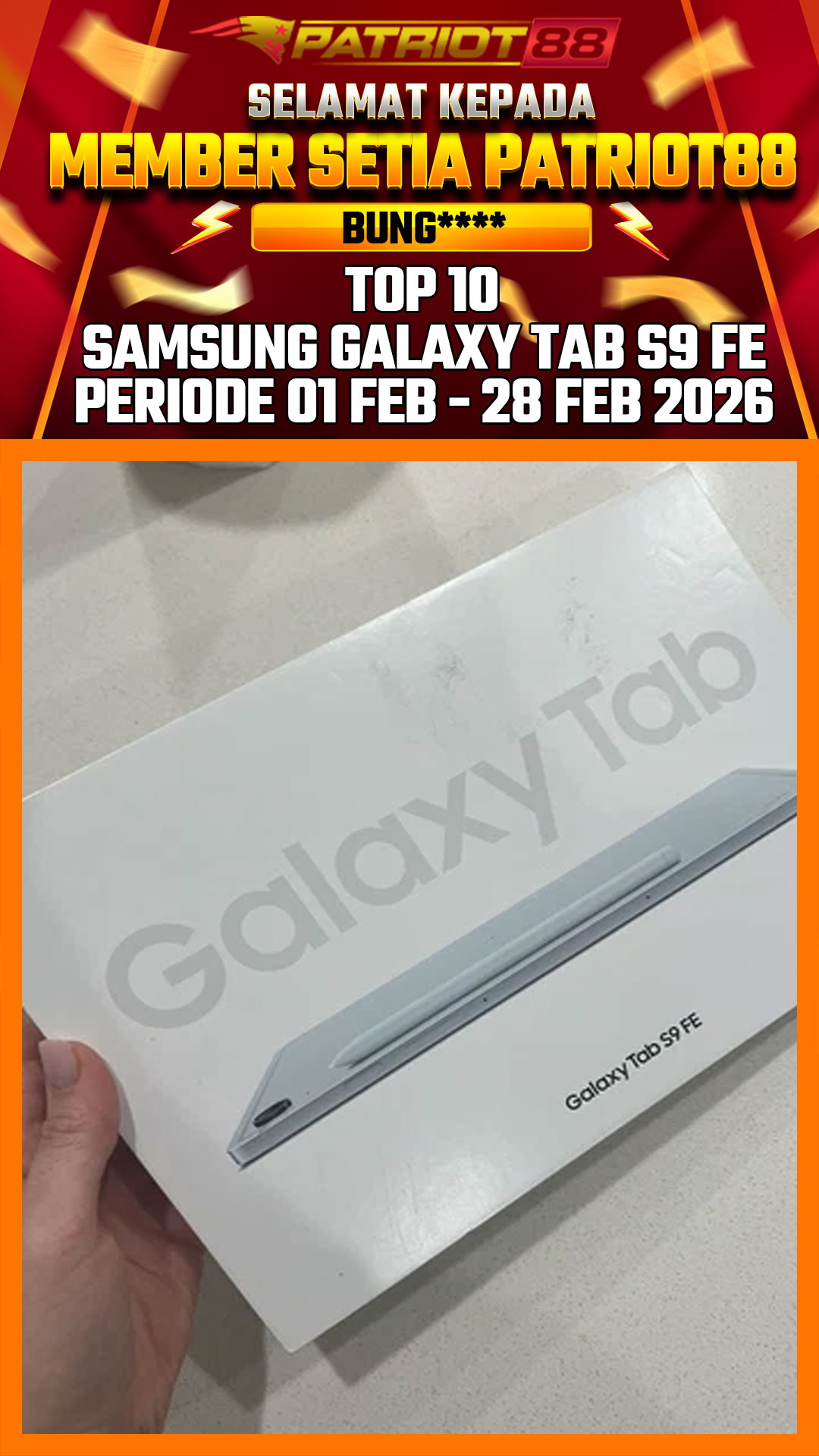 Bukti SAMSUNG GALAXY TAB S9 FE
