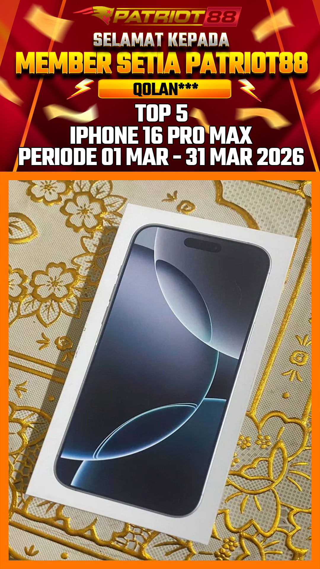 Bukti IPHONE 16 PRO MAX